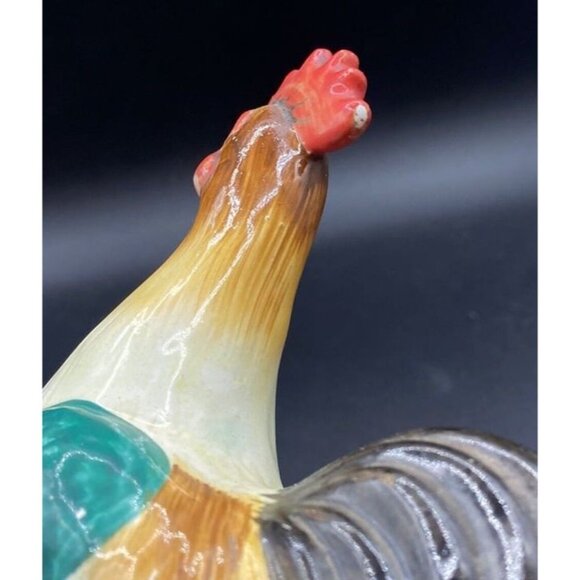 Ceramic Rooster Chicken Figurine Made In Japan Farmhouse 9.5” - Picture 9 of 10